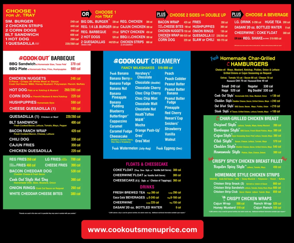 Cookout Menu with Prices 2026